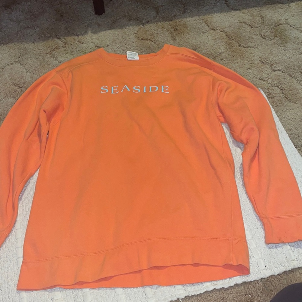 orange and blue seaside comfort colors crewneck